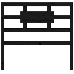 Testiera per Letto Nera 95,5x4x100 cm in Legno Massello di Pino 818024