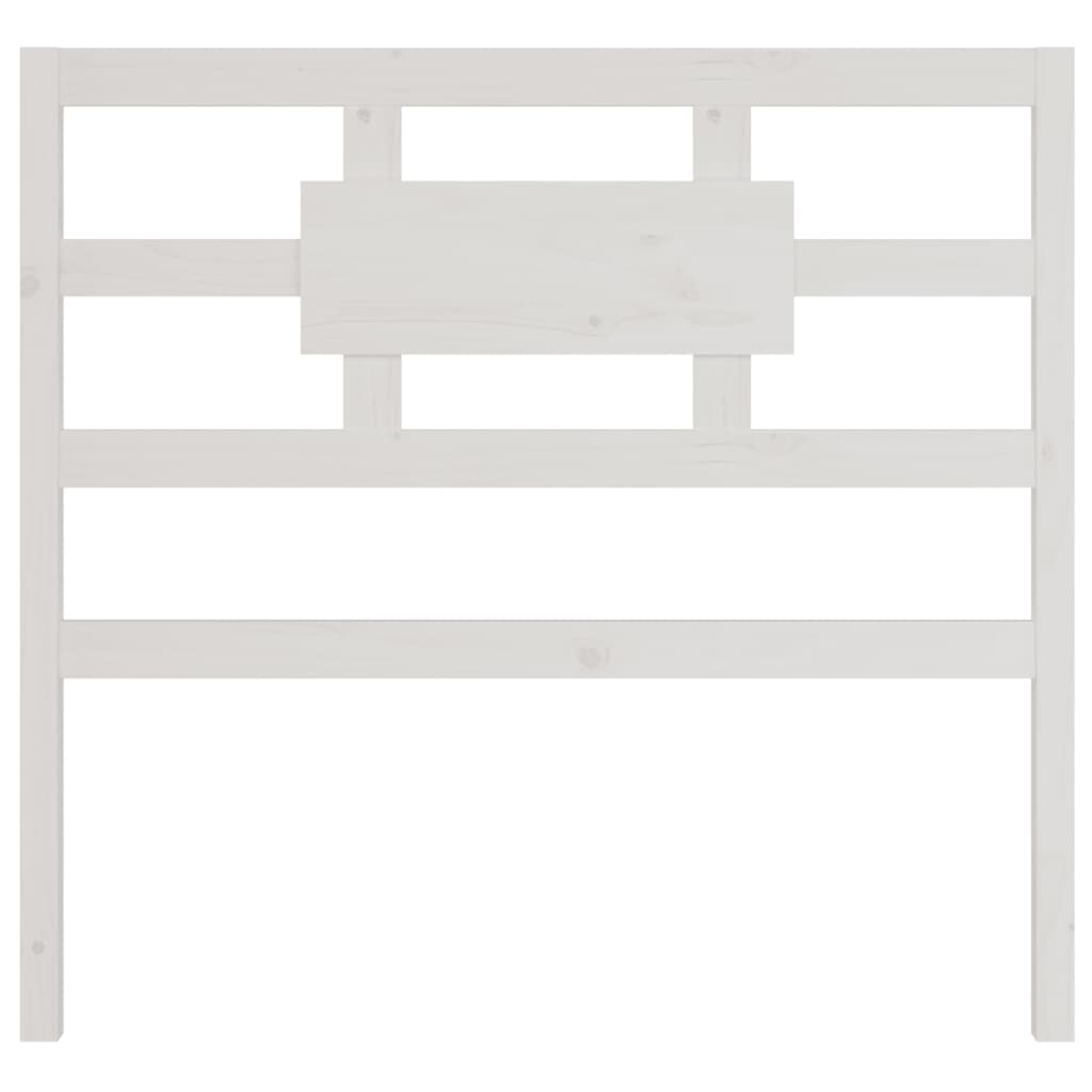 Testiera per Letto Bianca 105,5x4x100 cm Legno Massello di Pino