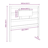 Testiera per Letto Bianca 105,5x4x100 cm Legno Massello di Pino