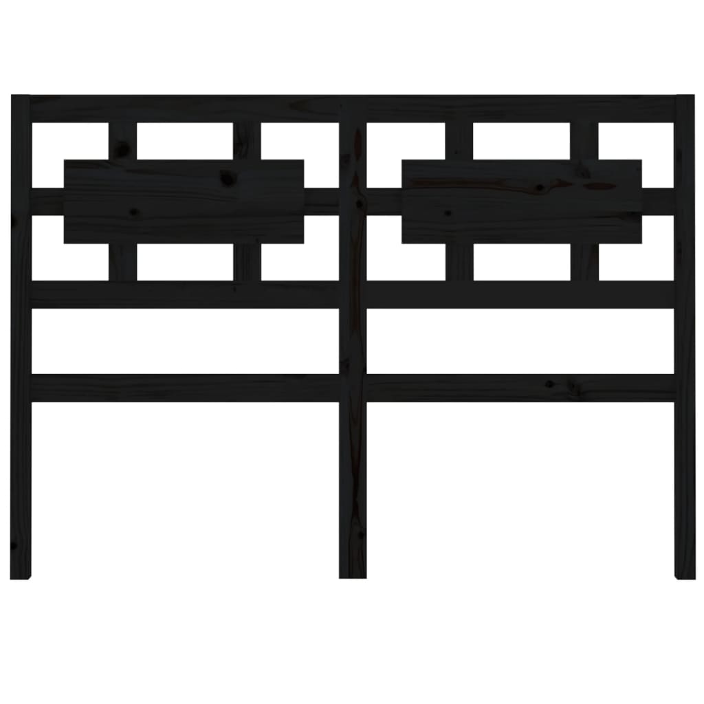 Testiera per Letto Nera 125,5x4x100cm in Legno Massello di Pino