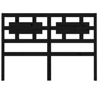 Testiera per Letto Nera 125,5x4x100cm in Legno Massello di Pino