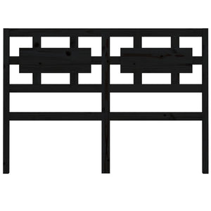 Testiera per Letto Nera 125,5x4x100cm in Legno Massello di Pino