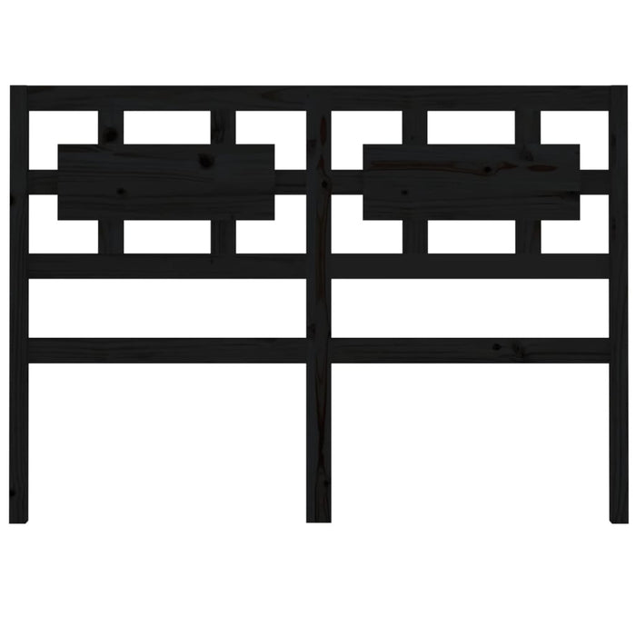 Testiera per Letto Nera 125,5x4x100cm in Legno Massello di Pino