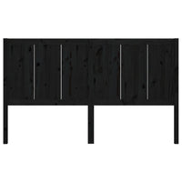 Testiera per Letto Nera 125,5x4x100cm in Legno Massello di Pino