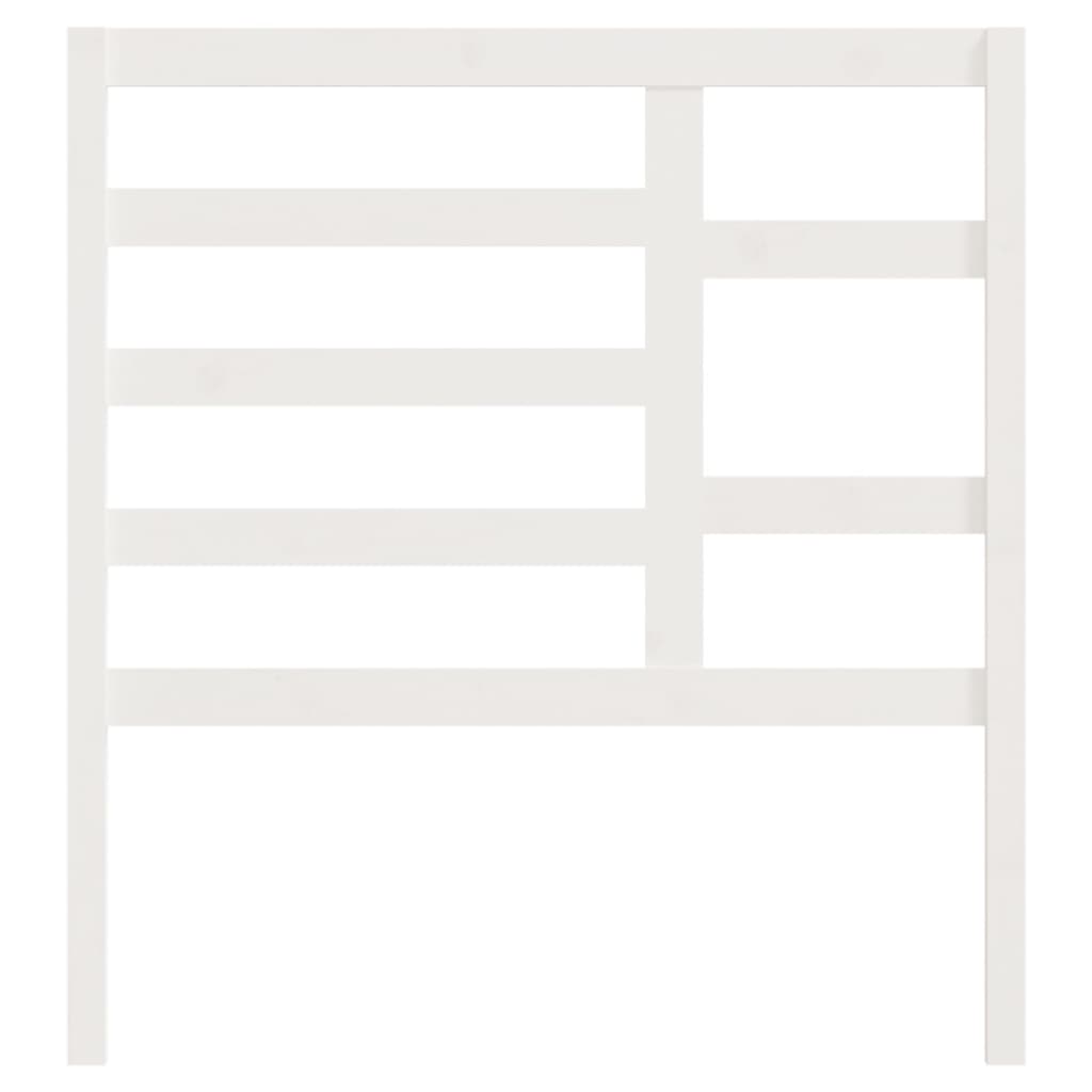 Testiera per Letto Bianca 106x4x104cm in Legno Massello di Pino 818126