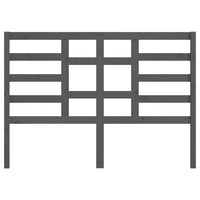 Testiera per Letto Grigia 126x4x104cm in Legno Massello di Pino 818132