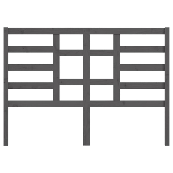 Testiera per Letto Grigia 126x4x104cm in Legno Massello di Pino 818132