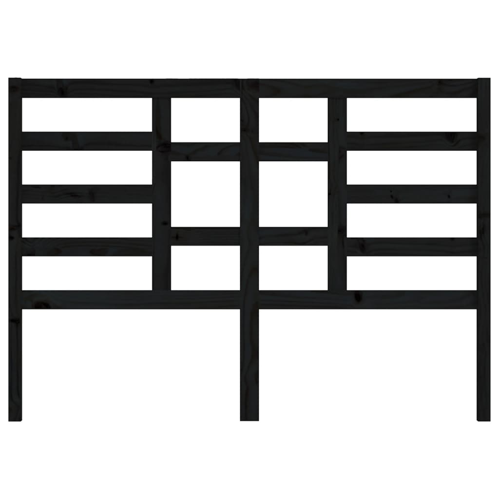 Testiera per Letto Nera 126x4x104 cm in Legno Massello di Pino 818134