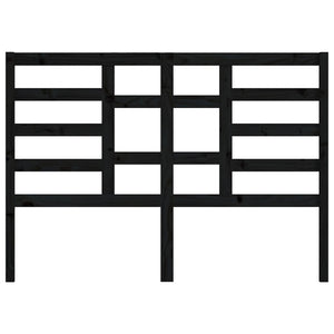 Testiera per Letto Nera 146x4x104 cm in Legno Massello di Pino 818144