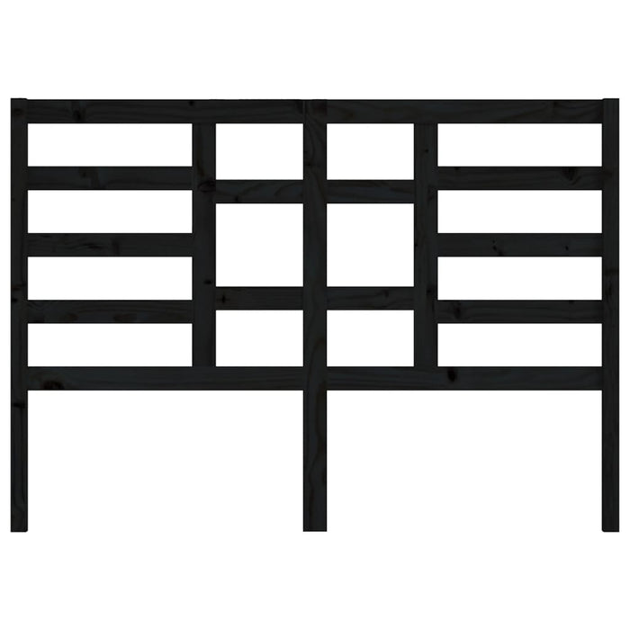 Testiera per Letto Nera 146x4x104 cm in Legno Massello di Pino 818144