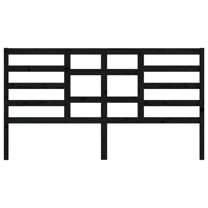 Testiera per Letto Nera 186x4x104 cm in Legno Massello di Pino 818159