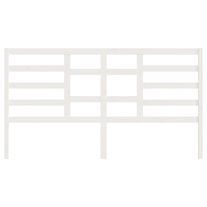 Testiera per Letto Bianca 206x4x104 cm Legno Massello di Pino 818161