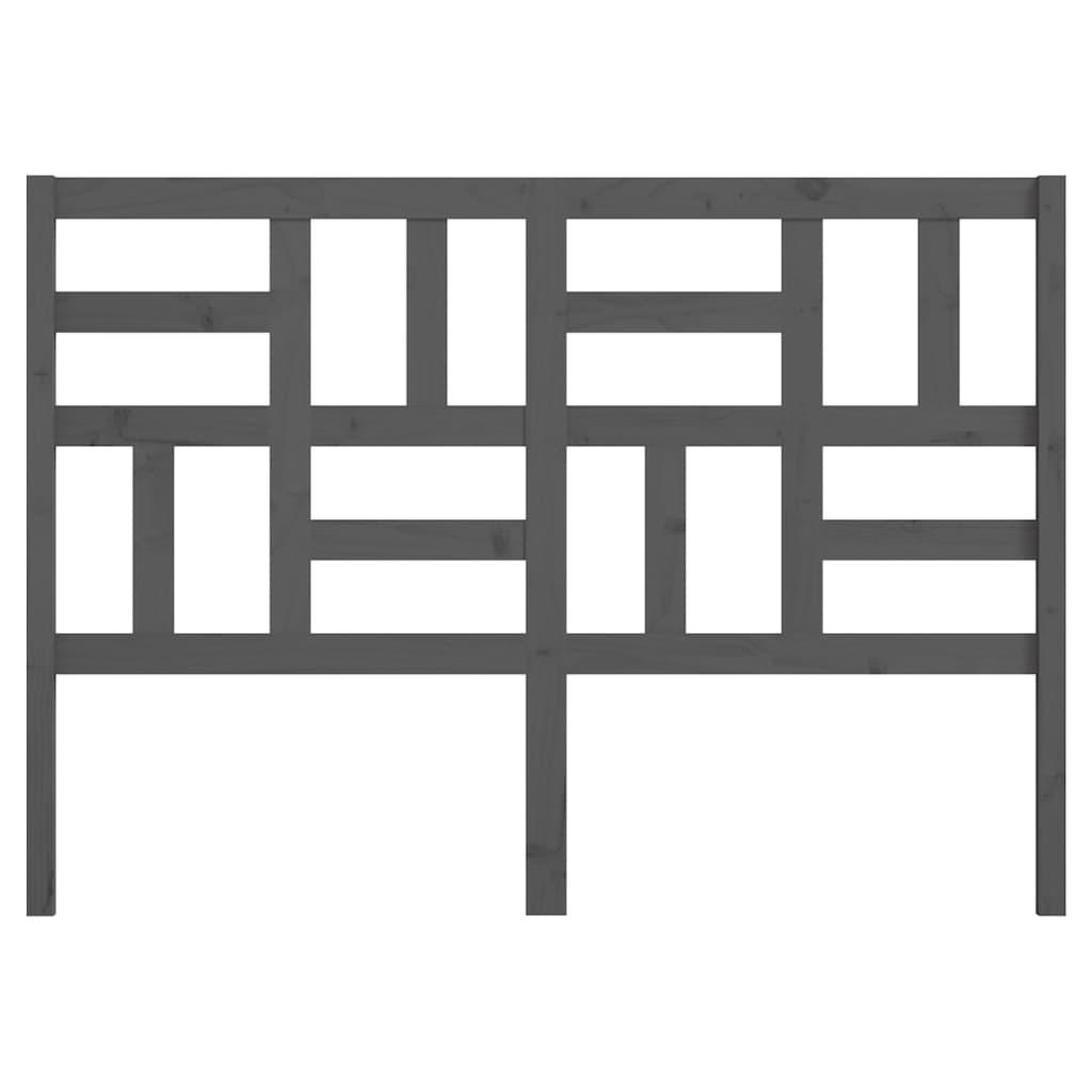 Testiera per Letto Grigia 126x4x104cm in Legno Massello di Pino 818182