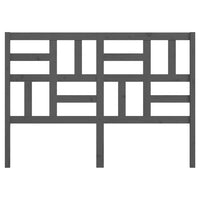 Testiera per Letto Grigia 126x4x104cm in Legno Massello di Pino 818182