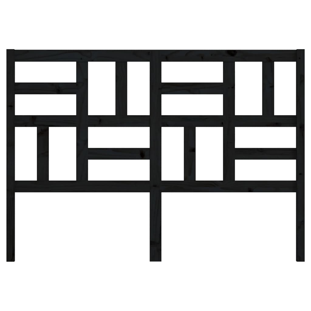 Testiera per Letto Nera 126x4x104 cm in Legno Massello di Pino 818184