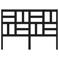 Testiera per Letto Nera 126x4x104 cm in Legno Massello di Pino 818184