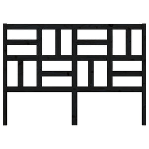 Testiera per Letto Nera 126x4x104 cm in Legno Massello di Pino 818184