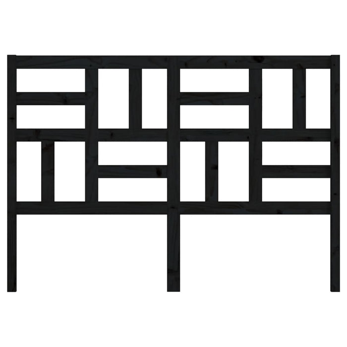 Testiera per Letto Nera 126x4x104 cm in Legno Massello di Pino 818184