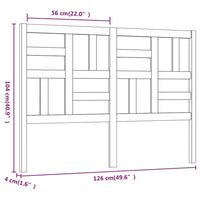 Testiera per Letto Nera 126x4x104 cm in Legno Massello di Pino 818184
