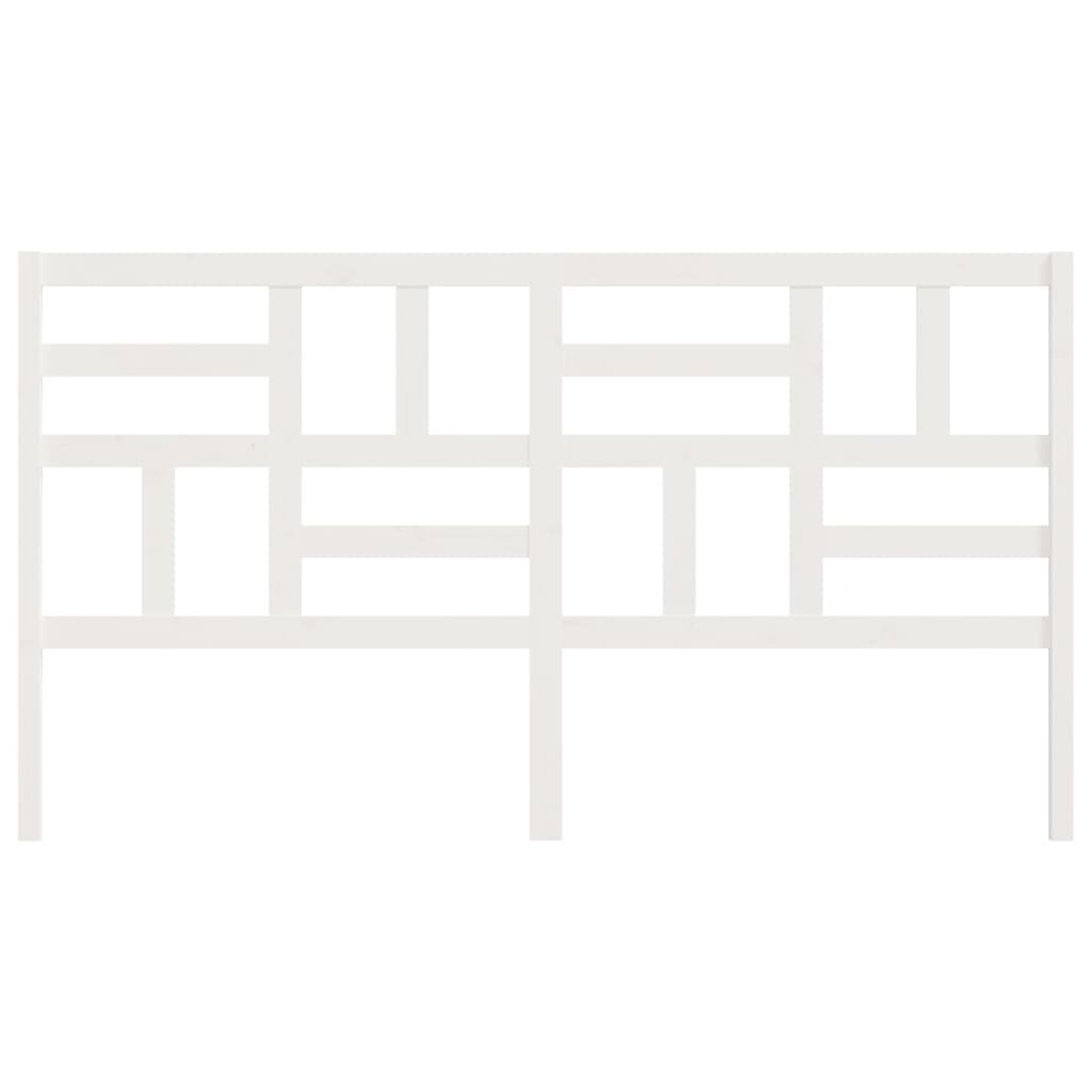 Testiera per Letto Bianca 206x4x104 cm Legno Massello di Pino 818211