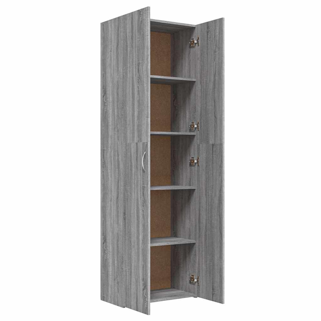 Armadio per Ufficio Grigio Sonoma 60x32x190cm Legno Multistrato 815280