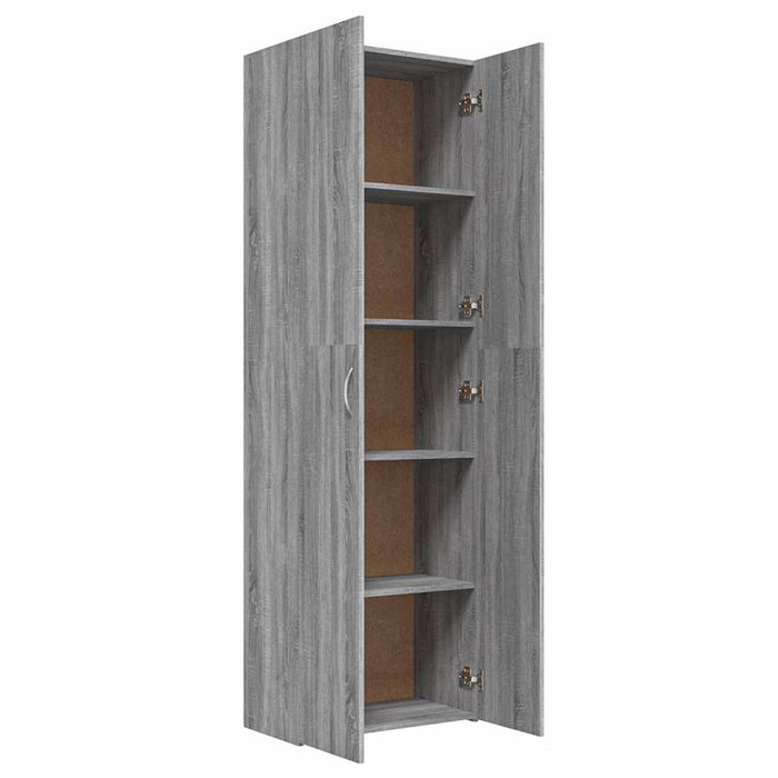 Armadio per Ufficio Grigio Sonoma 60x32x190cm Legno Multistrato 815280