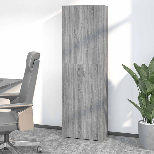 Armadio per Ufficio Grigio Sonoma 60x32x190cm Legno Multistrato 815280