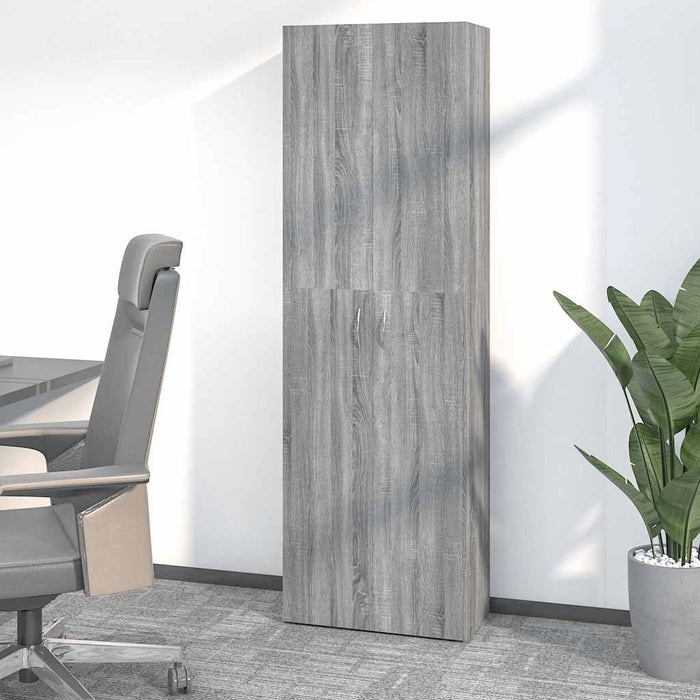 Armadio per Ufficio Grigio Sonoma 60x32x190cm Legno Multistrato 815280