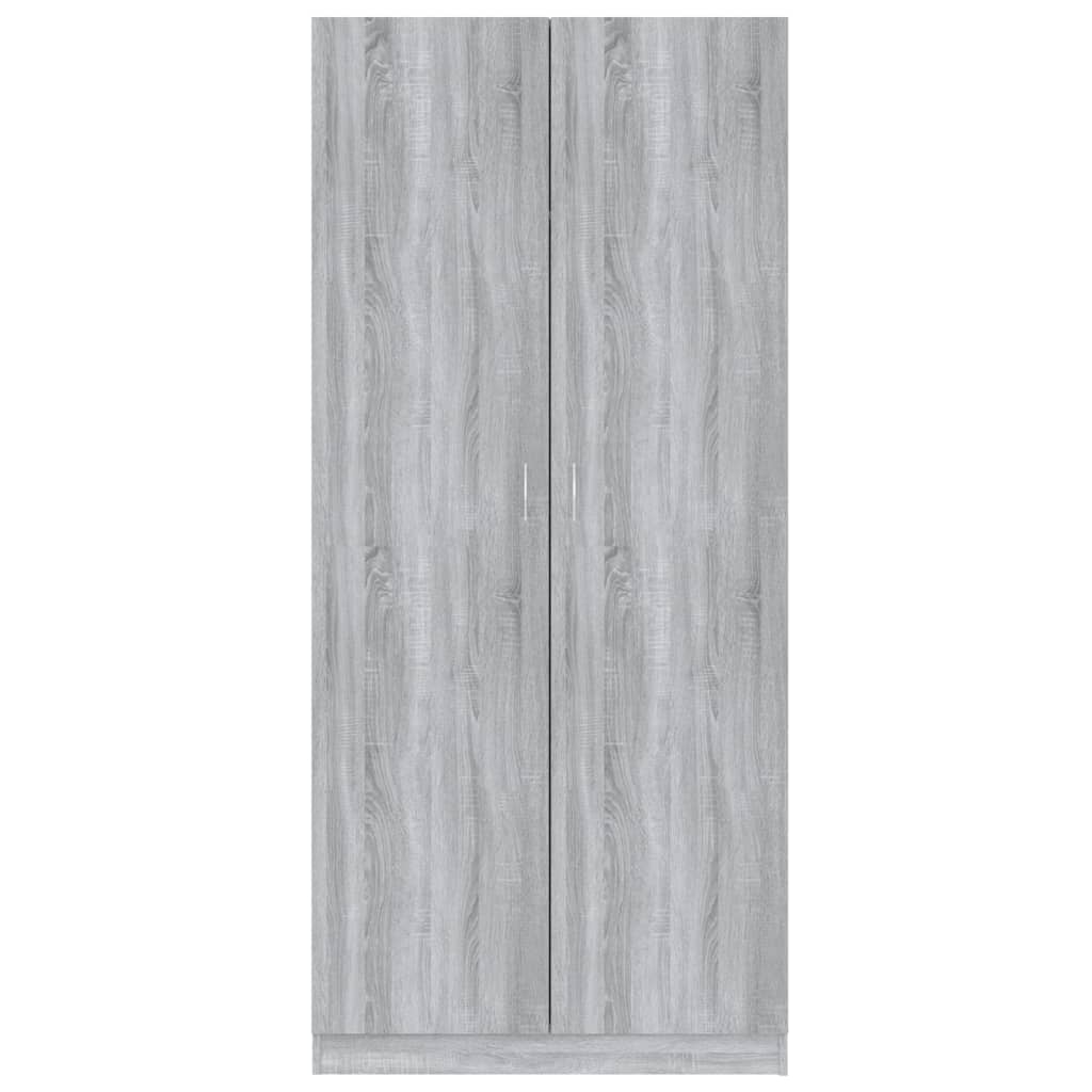 Armadio Grigio Sonoma 90x52x200 cm in Legno Multistrato 815355