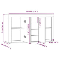Credenza Rovere Fumo 120x36x69 cm in Legno Multistrato cod mxl 24204