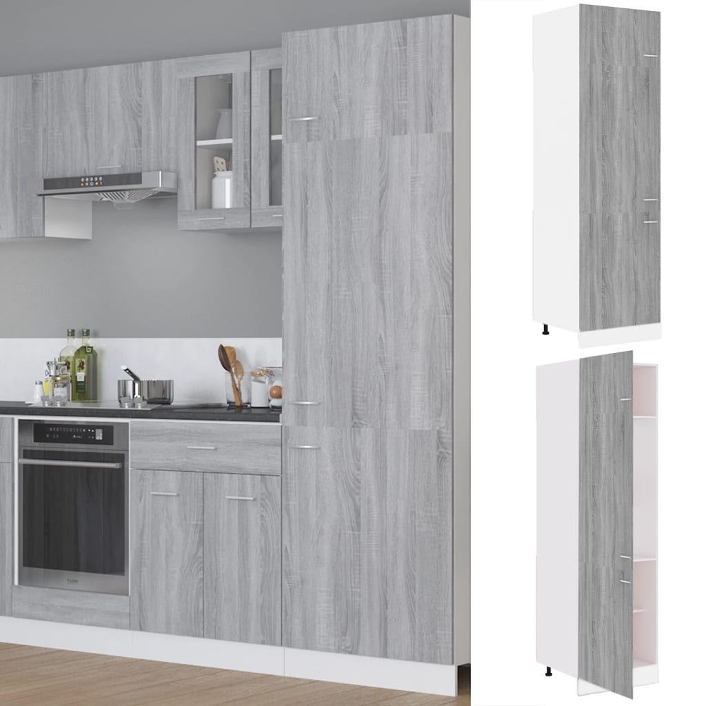 Armadio per Frigo “Lyon” Grigio Sonoma 60x57x207 cm 815601