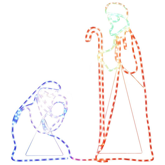 Figura Natalizia di Maria e Giuseppe con 264 LED 40x55&38x100cm 343283
