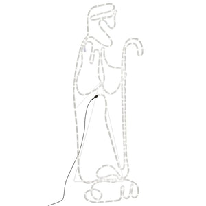 Figura Natalizia di Pastore e Agnello con 168 LED 102,5x35 cm