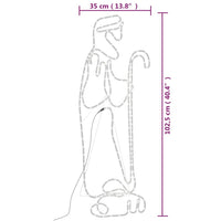 Figura Natalizia di Pastore e Agnello con 168 LED 102,5x35 cm