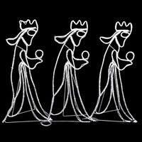 Figura Natalizia dei Tre Re Magi con 504 LED 99,5x45,5 cm 343285