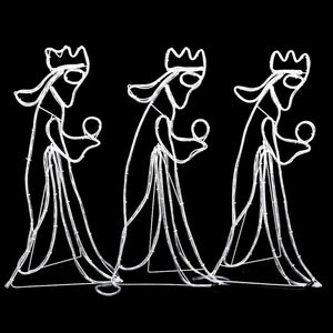 Figura Natalizia dei Tre Re Magi con 504 LED 99,5x45,5 cm 343285