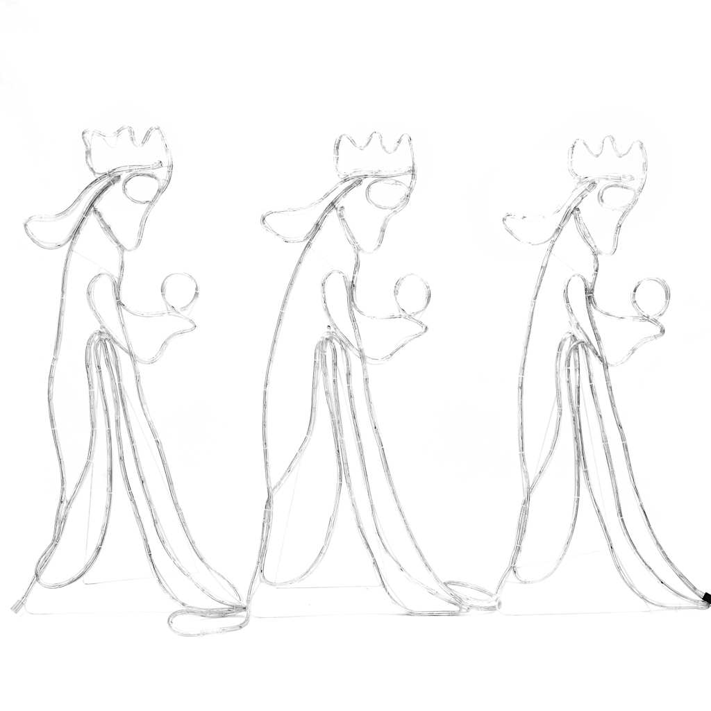 Figura Natalizia dei Tre Re Magi con 504 LED 99,5x45,5 cm 343285