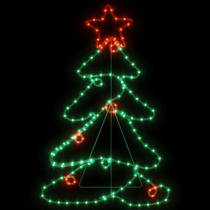 Figura Albero di Natale con 144 LED-Luci decorative natalizie 88x56 cm