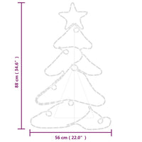 Figura Albero di Natale con 144 LED-Luci decorative natalizie 88x56 cm