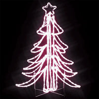 Figura Albero Natale Pieghevole con LED Bianco Caldo 87x87x93cm 343297