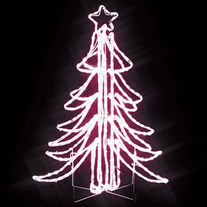 Figura Albero Natale Pieghevole con LED Bianco Caldo 87x87x93cm 343297