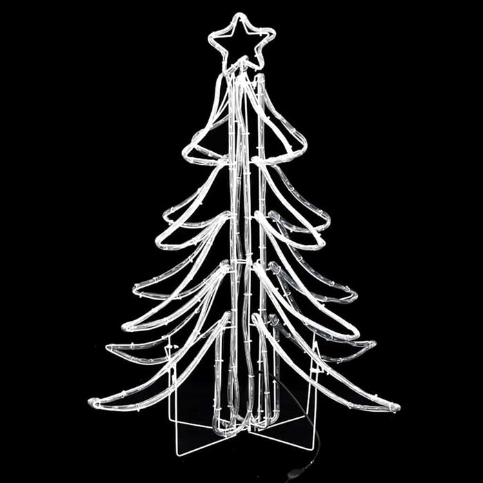 Figura Albero Natale Pieghevole con LED Bianco Caldo 87x87x93cm 343297