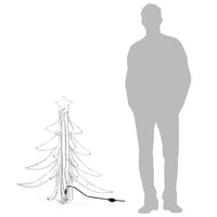 Figura Albero Natale Pieghevole con LED Bianco Caldo 87x87x93cm 343297