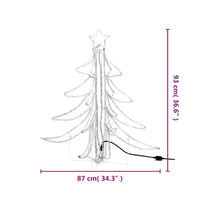 Figura Albero Natale Pieghevole con LED Bianco Caldo 87x87x93cm