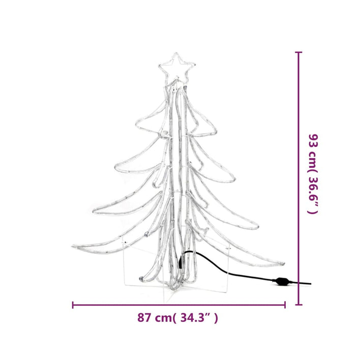 Figura Albero Natale Pieghevole con LED Bianco Caldo 87x87x93cm