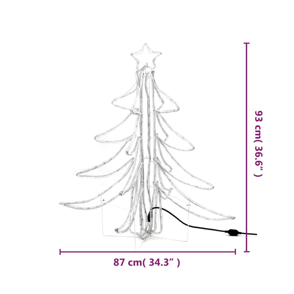 Figura Albero Natale Pieghevole con LED Bianco Caldo 87x87x93cm 343297