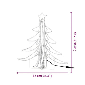 Figura Albero Natale Pieghevole con LED Bianco Caldo 87x87x93cm 343297