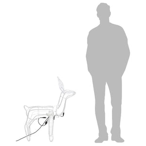 Figura Natale Renna Testa Mobile Bianco Freddo 76x42x87 cm 343301