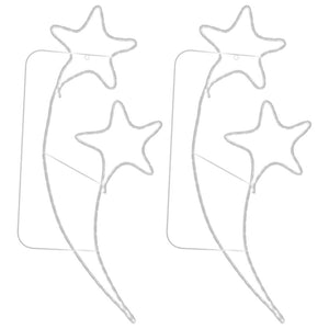 Stringhe Luci a Forma di Stella 2pz Bianco Caldo 125,5x53x4,5cm 343318