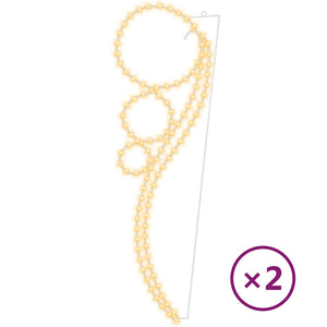 Stringhe Luci a Forma di Palle 2pz Bianco Caldo 111,5x35x4,5cm 343319